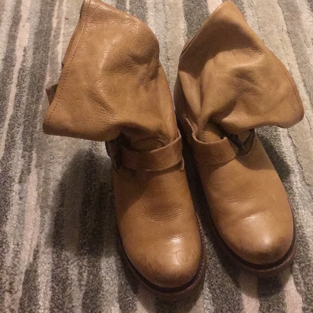 Tan Frye short boots